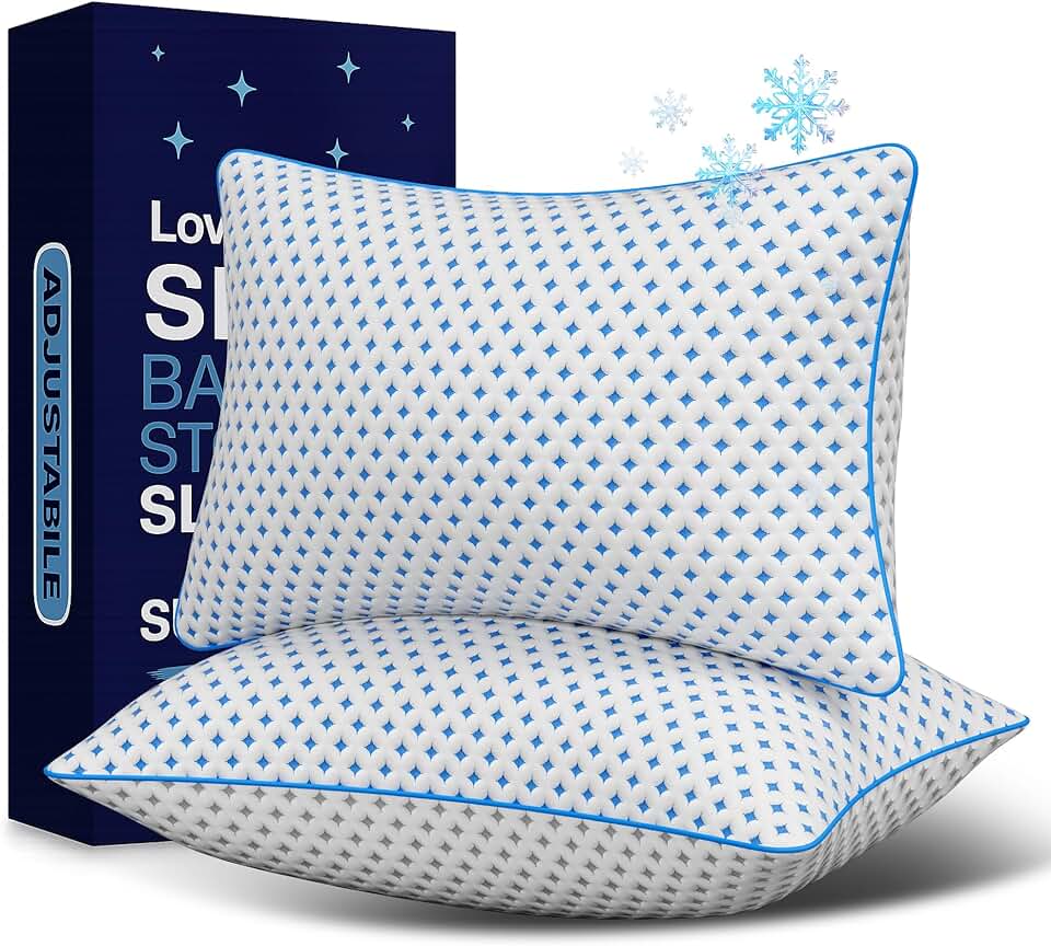 Memory Foam Pillows 2 Pack – Adjustable Loft Cooling Pillows King
